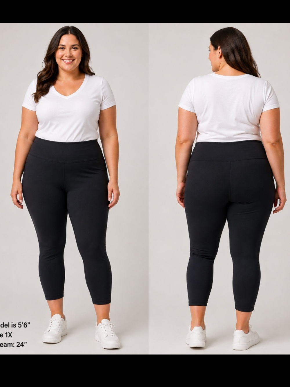 L.L.Bean black cropped leggings sz 1X